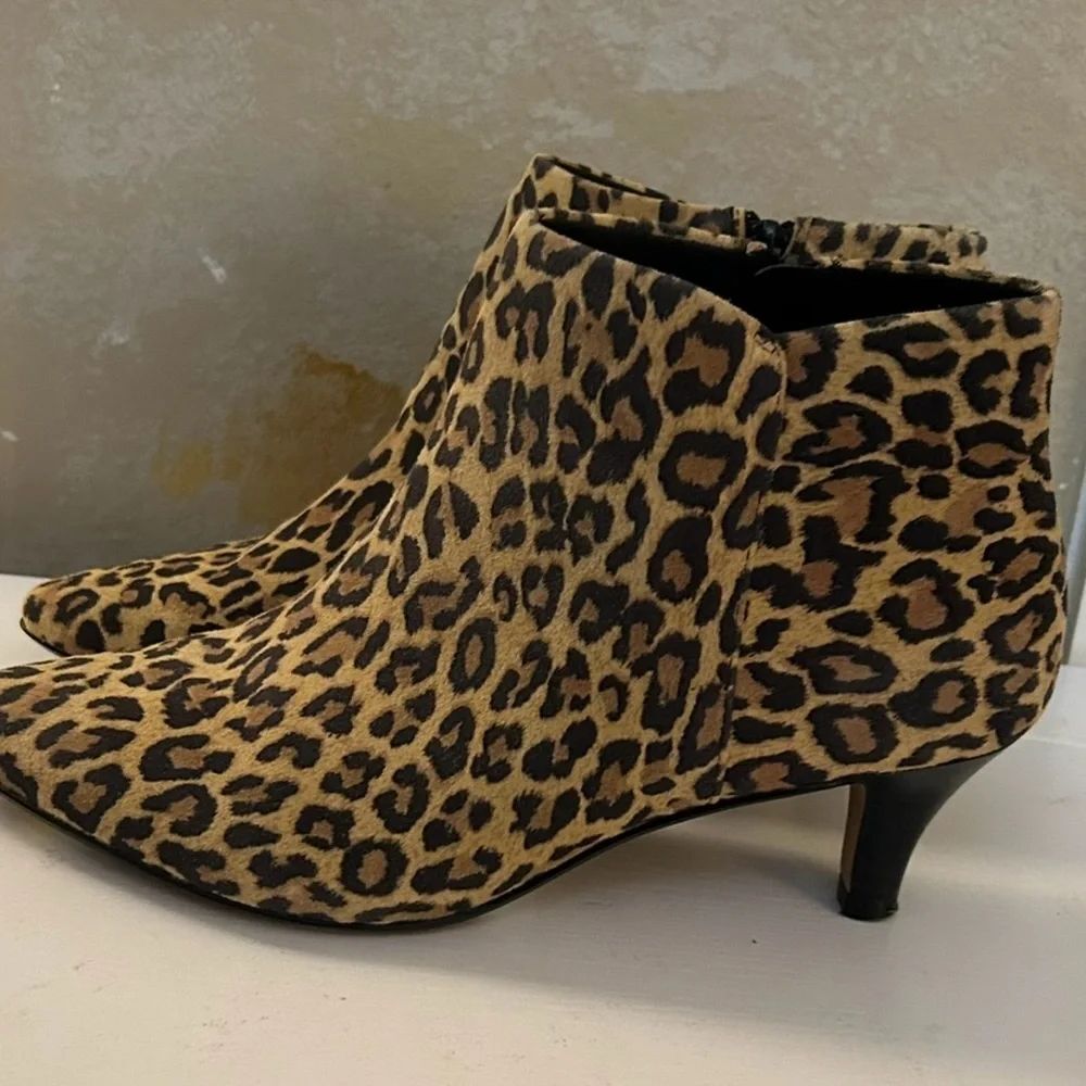 Clarks Leopard Print Ankle Booties